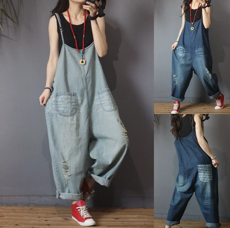 Spring Summer Women Casual Ultra Loose Plus Size Vintage Letters Print Adjustable Suspender Strap Thin Hole Denim Playsuits
Spring Summer Women Casual Ultra Loose Plus Size Vintage Letters Print Adjustable Suspender Strap Thin Hole Denim Playsuits
