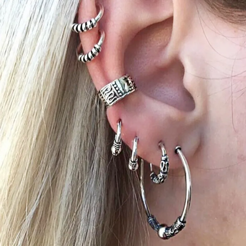 7Unids/ set Steampunk Big Stud Earrings Simple Style Jewelry Brinco Argola Engagement Gift Earring High Quality
7Unids/ set Steampunk Big Stud Earrings Simple Style Jewelry Brinco Argola Engagement Gift Earring High Quality