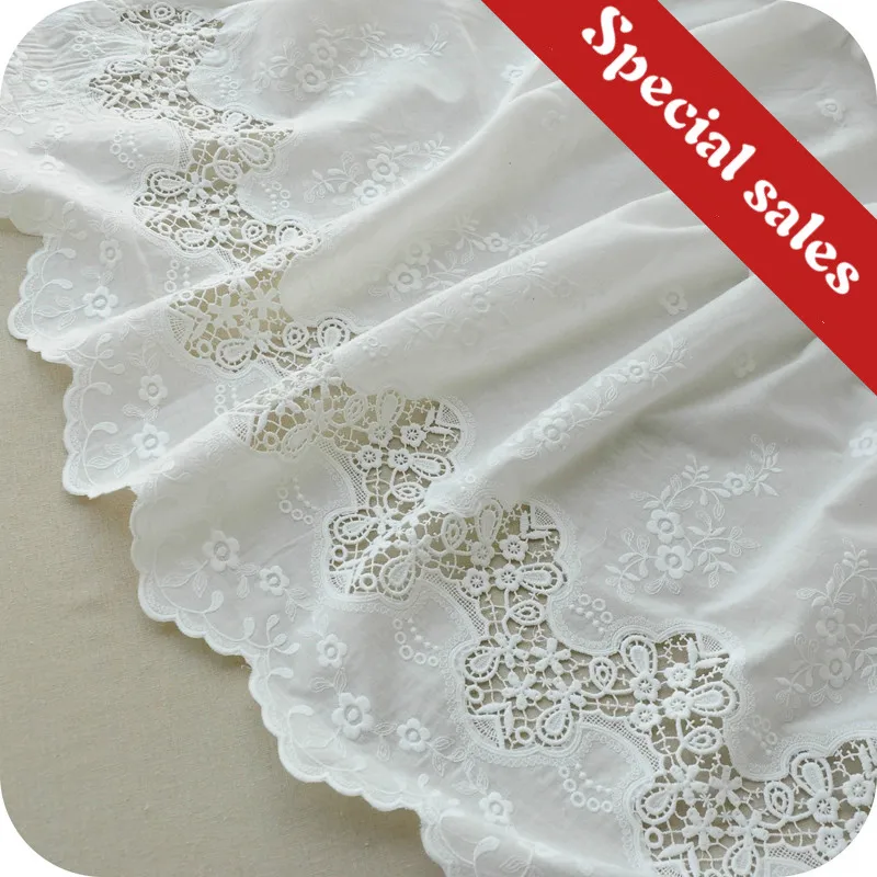 Exquisite cotton cloth lace embroidery lace fabric 130cm skirt handmade Diy clothes accessories
Exquisite cotton cloth lace embroidery lace fabric 130cm skirt handmade Diy clothes accessories