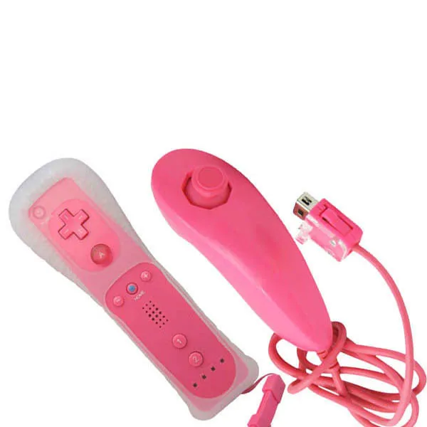 

Pink Motion Sensor Remote Controller + Wired Nunchuck Combo for Nintendo Wii Console