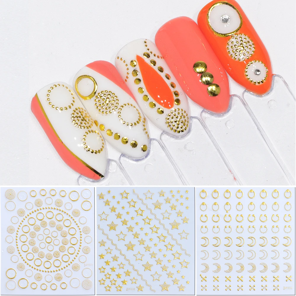 1pcs Nail Slider Stickers 3D Nail Art Golden Decals Manicure Moon Circles Crown Wave for Adhesive Nail Decorations JIDP325-348
1pcs Nail Slider Stickers 3D Nail Art Golden Decals Manicure Moon Circles Crown Wave for Adhesive Nail Decorations JIDP325-348