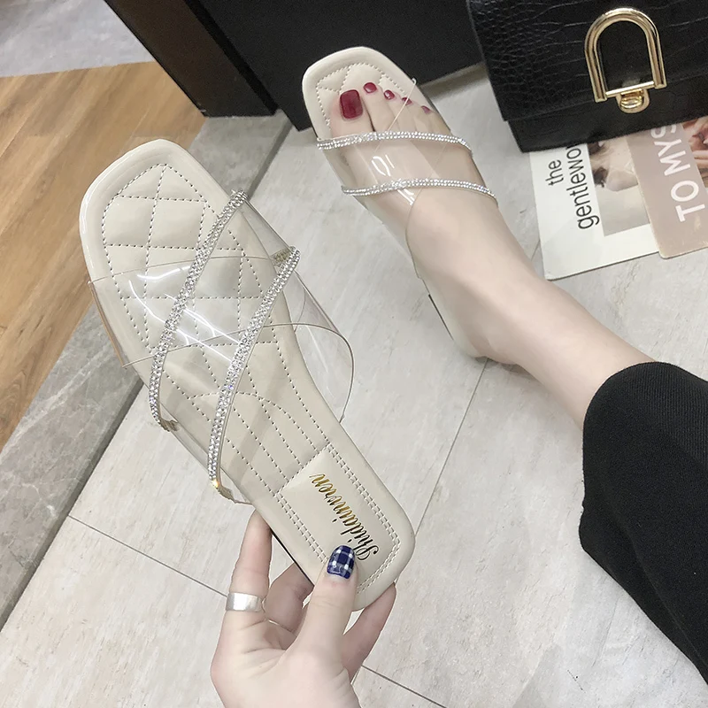 Low PVC cross band Cross-tied Fashion slipper summer outdoor transparent women Flat Slides Crystal modis slides outside woman
Low PVC cross band Cross-tied Fashion slipper summer outdoor transparent women Flat Slides Crystal modis slides outside woman