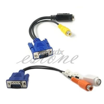Newest VGA Male to TV S-Video RCA AV Converter Cable Adapter Z17 Drop ship
