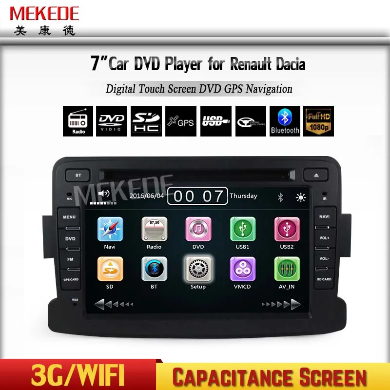 Capacitive screen font b GPS b font Navigator Radio For Dacia Renault Duster Logan Sandero font