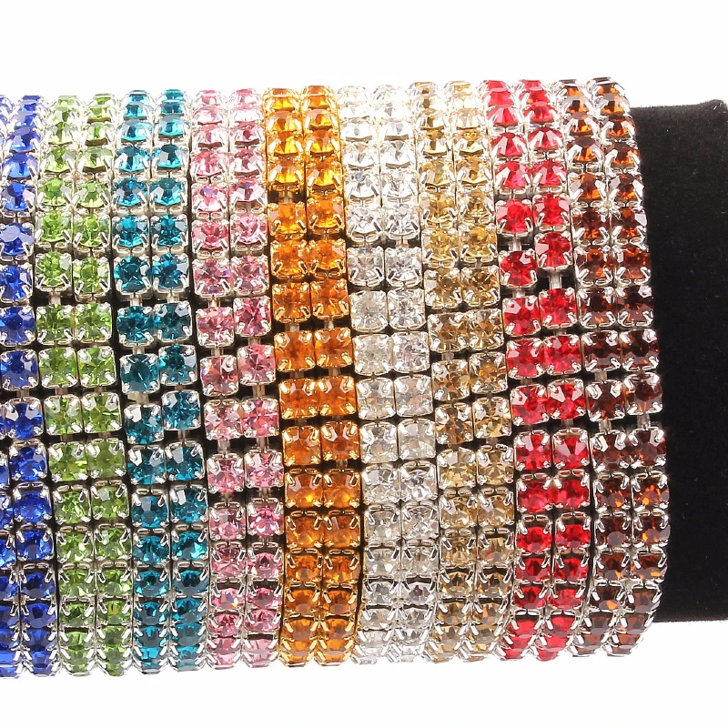 QianBei 2 ряда регулируемые браслеты Разноцветные Цепочки для одежды аксессуары