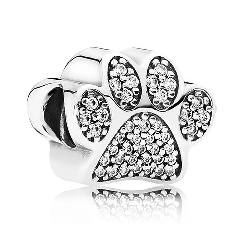Authentic 925 Sterling Silver Bead Charm Cute Bear's Paw With Crystal Beads Fit Pandora Bracelet Bangle DIY Jewelry
Authentic 925 Sterling Silver Bead Charm Cute Bear's Paw With Crystal Beads Fit Pandora Bracelet Bangle DIY Jewelry