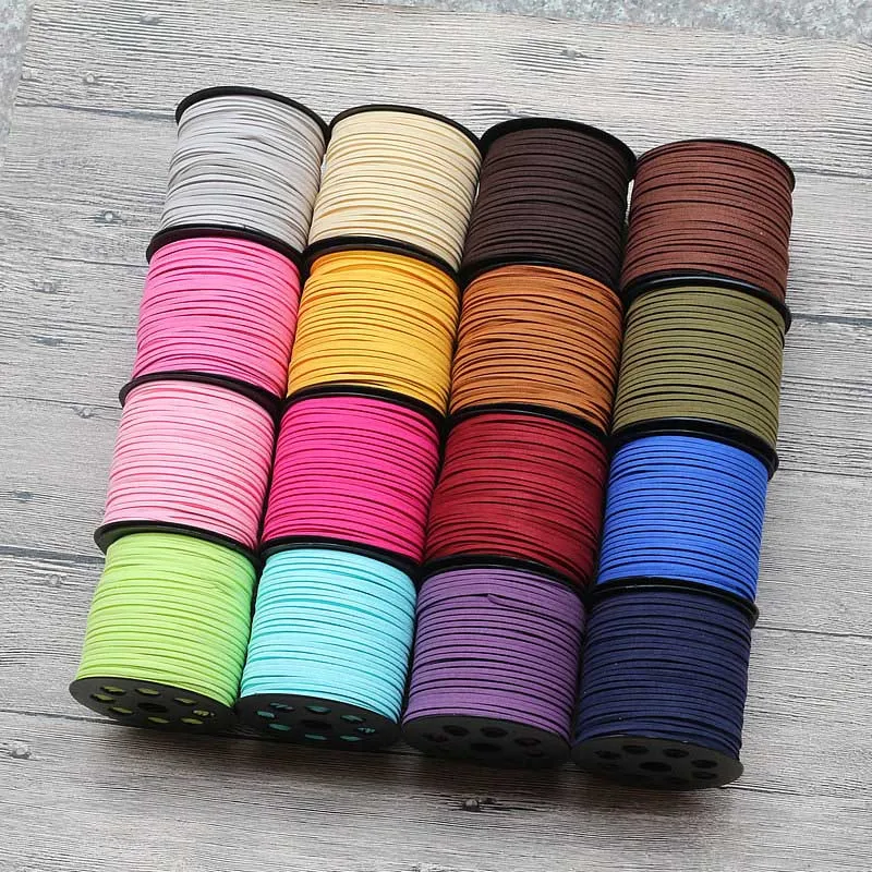 2.7MM 100Yards/lot Faux Suede Cord Leather Macrame Braided DIY Handmade Beading Bracelet Jewelry Making Flat Thread String Rope
2.7MM 100Yards/lot Faux Suede Cord Leather Macrame Braided DIY Handmade Beading Bracelet Jewelry Making Flat Thread String Rope