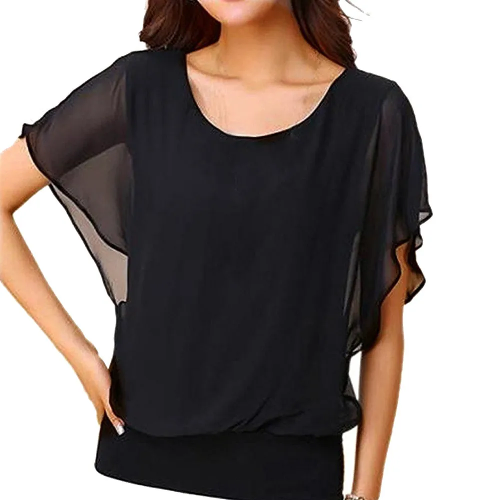 Women's Blouse Black White 4XL 5XL Shirt Loose Casual Short Sleeve Batwing Sleeve Chiffon Top Shirt blusas mujer de moda 2019
Women's Blouse Black White 4XL 5XL Shirt Loose Casual Short Sleeve Batwing Sleeve Chiffon Top Shirt blusas mujer de moda 2019