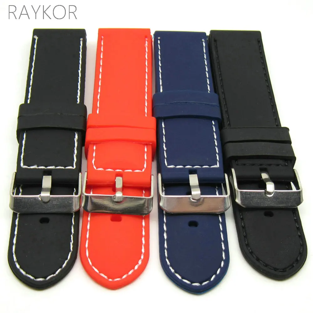 22mm Stitching Silicone Rubber Watch Band Stitched Strap for Fashion Casual Watches Multi Colors Black White Blue Red Orange
22mm Stitching Silicone Rubber Watch Band Stitched Strap for Fashion Casual Watches Multi Colors Black White Blue Red Orange