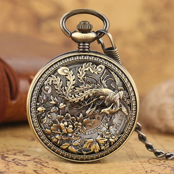 Retro Phoenix Pocket Watch Men Automatic Mechanical Carving Hollow Steampunk Pendant Chain Watches Copper Women HandAround Clock
Retro Phoenix Pocket Watch Men Automatic Mechanical Carving Hollow Steampunk Pendant Chain Watches Copper Women HandAround Clock