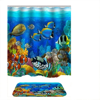 Tropical Fish Shower Curtain Undersea Turtle Waterproof Bath Curtains for Bathroom Bathtub Bathing Cover Large Wide 12pcs Hooks
Tropical Fish Shower Curtain Undersea Turtle Waterproof Bath Curtains for Bathroom Bathtub Bathing Cover Large Wide 12pcs Hooks