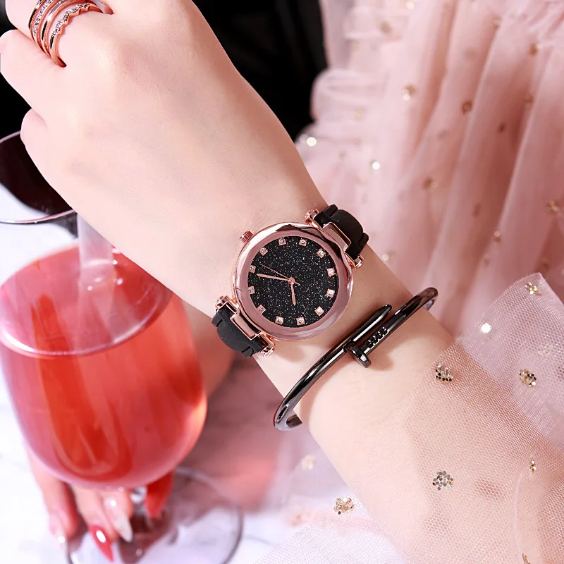 Watch Women Luxury Brand Women's Watches Personality Romantic Starry Sky Wrist Watch Leather Rhinestone Designer 100pcs/lot
Watch Women Luxury Brand Women's Watches Personality Romantic Starry Sky Wrist Watch Leather Rhinestone Designer 100pcs/lot