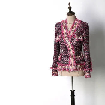 Brand New 2019 Spring Autumn Women Tweed Coats Ladies Fashion Elegant Pearls Fringe Tassel Weave Jacket Blazer Y085
Brand New 2019 Spring Autumn Women Tweed Coats Ladies Fashion Elegant Pearls Fringe Tassel Weave Jacket Blazer Y085
