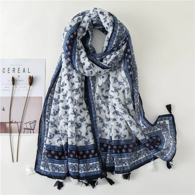 2019 Spring Fashion Blue Polka Floral Tassel Viscose Shawl Scarf Lady Print Soft Shawls and Wraps Pashmina Stole Muslim Hijab
2019 Spring Fashion Blue Polka Floral Tassel Viscose Shawl Scarf Lady Print Soft Shawls and Wraps Pashmina Stole Muslim Hijab