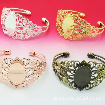 18*25mm Dentelle Disque forme De Fleur Bracelet et Bracelets de base Blanc Argent/Rose Or/ANTIQUE BRONZE 
18*25mm Dentelle Disque forme De Fleur Bracelet et Bracelets de base Blanc Argent/Rose Or/ANTIQUE BRONZE