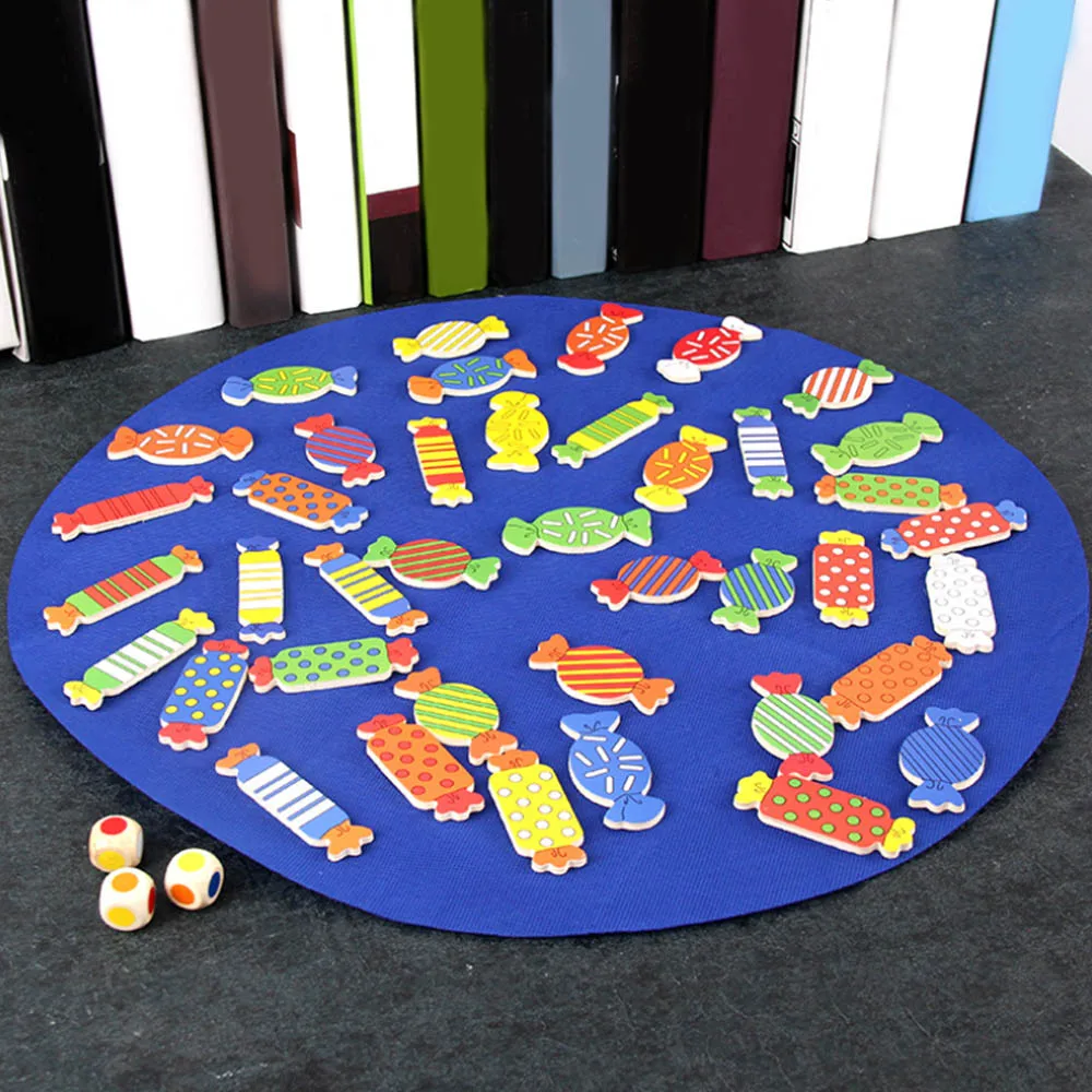 Wooden children puzzle training toy board game chess memory matching game looking for candy shape parent-child interaction gift
Wooden children puzzle training toy board game chess memory matching game looking for candy shape parent-child interaction gift