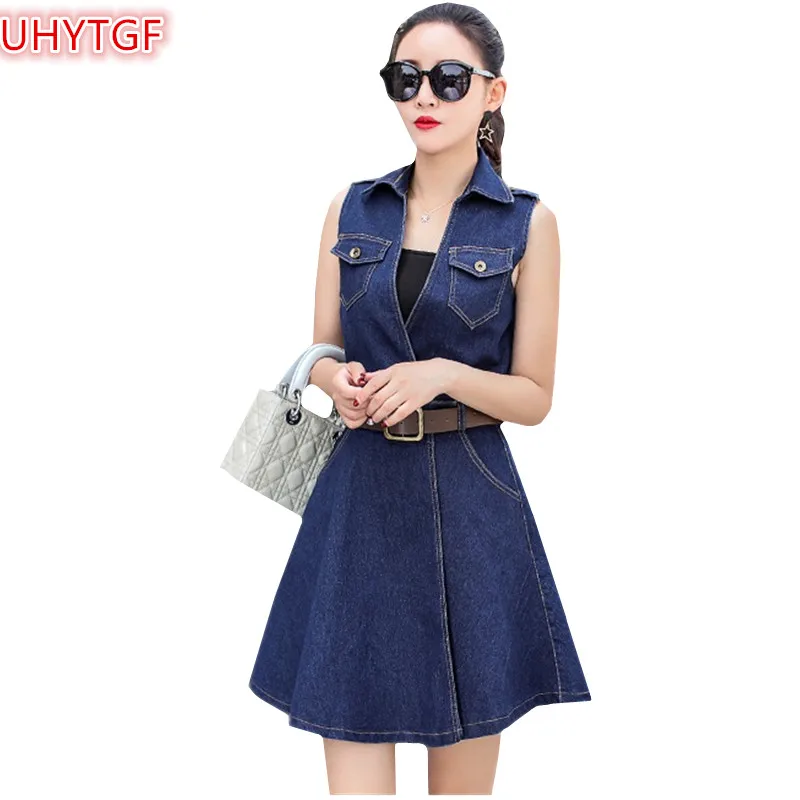 UHYTGF Summer Denim Dress Woman Korean Thin 4XL Large Size Sleeveless Jeans Dresses Ladies Elegant Female Clothing Vestidos 205
UHYTGF Summer Denim Dress Woman Korean Thin 4XL Large Size Sleeveless Jeans Dresses Ladies Elegant Female Clothing Vestidos 205