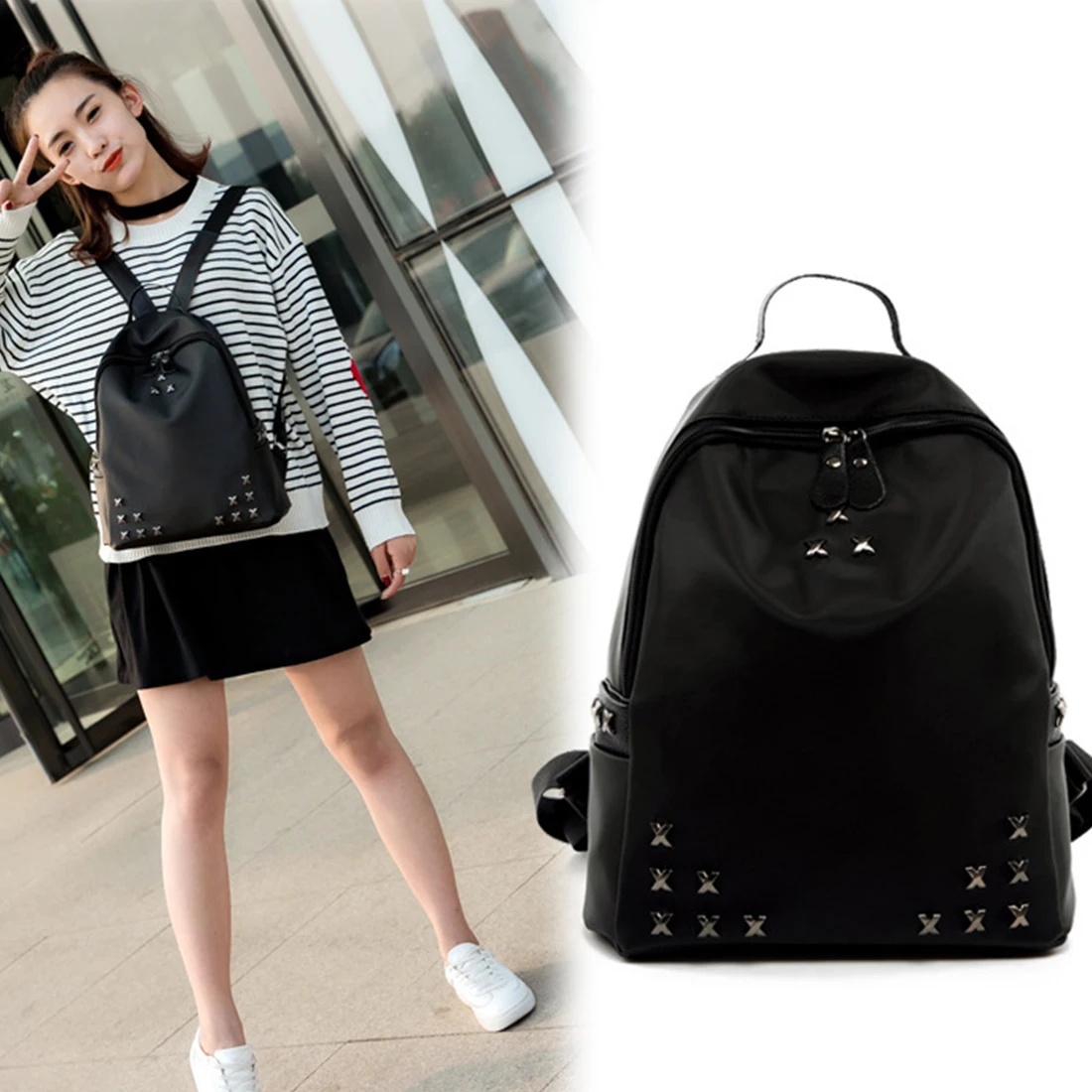 Female Rucksack College Bag rivet mini backpck School Bag Nylon Shoulder Bag For Women backpacks-for-teenage-girls
Female Rucksack College Bag rivet mini backpck School Bag Nylon Shoulder Bag For Women backpacks-for-teenage-girls