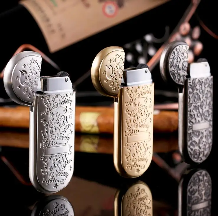 Character ultra-thin lighters Creative inflatable grinding stone flame metal lighters gift box
Character ultra-thin lighters Creative inflatable grinding stone flame metal lighters gift box