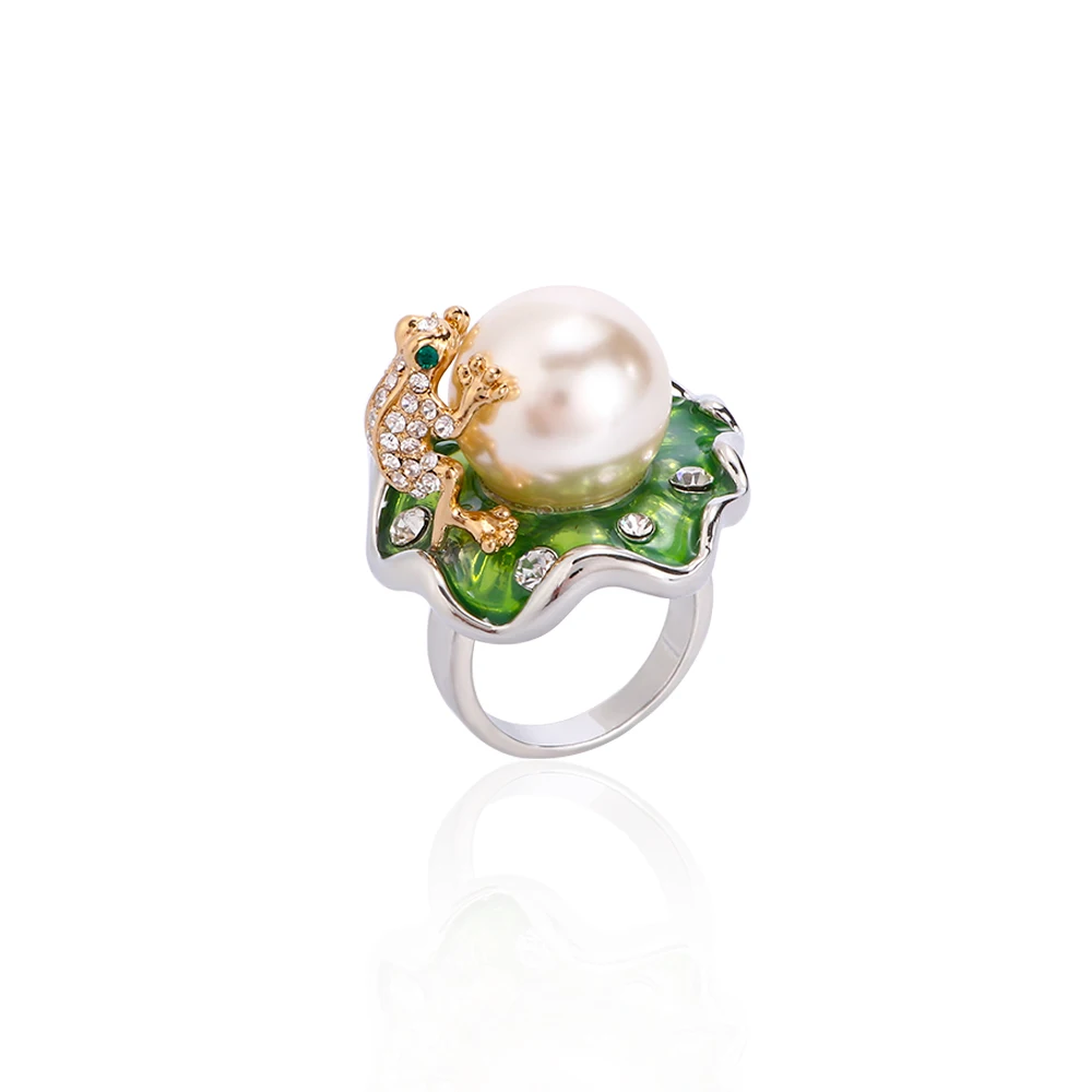 Lovely Frog On the Lotus Leaf Shiny Pearl Rings for Women Fashion Jewelry Finger Ring Wedding Party Accessories Birthday Gift
Lovely Frog On the Lotus Leaf Shiny Pearl Rings for Women Fashion Jewelry Finger Ring Wedding Party Accessories Birthday Gift