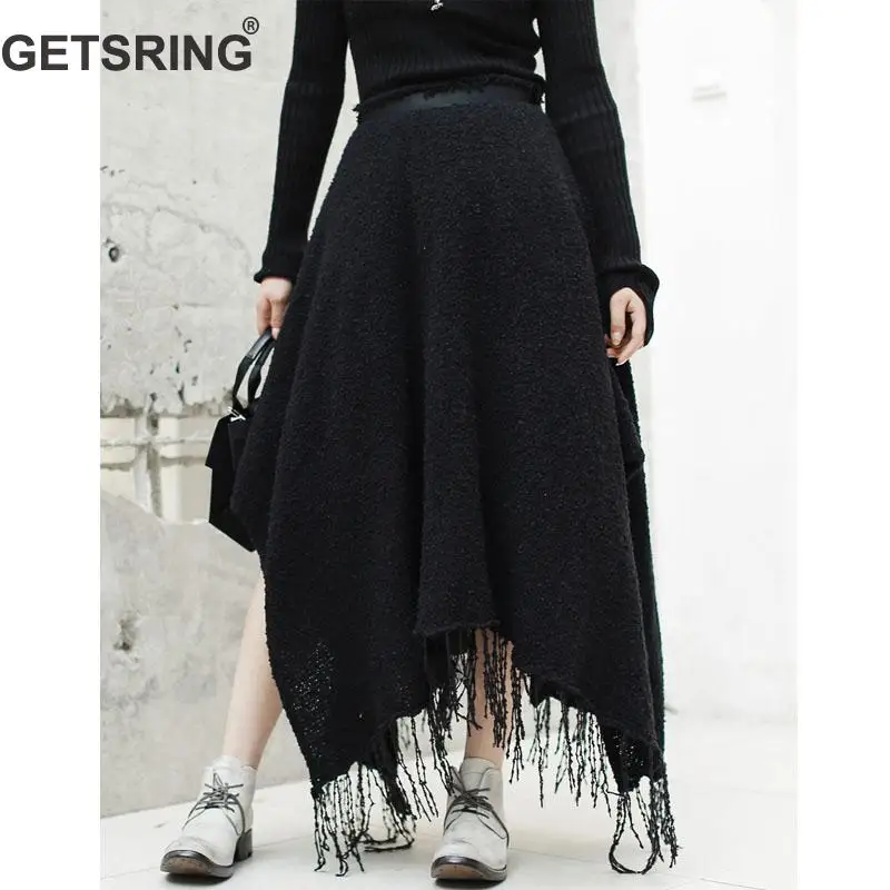 GETSRING Women Skirt Knitted Skirt Long Black Tassel Irregular Skirt High Waist Long Skirts For Women All Match Fashion New
GETSRING Women Skirt Knitted Skirt Long Black Tassel Irregular Skirt High Waist Long Skirts For Women All Match Fashion New