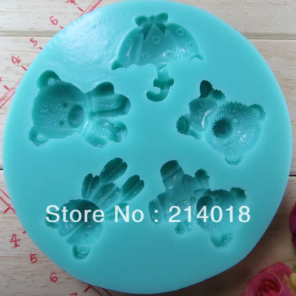 5style lovely bear /umbrella hot sale chocolate silicone mold fondant Cake decoration mold (si257)
5style lovely bear /umbrella hot sale chocolate silicone mold fondant Cake decoration mold (si257)