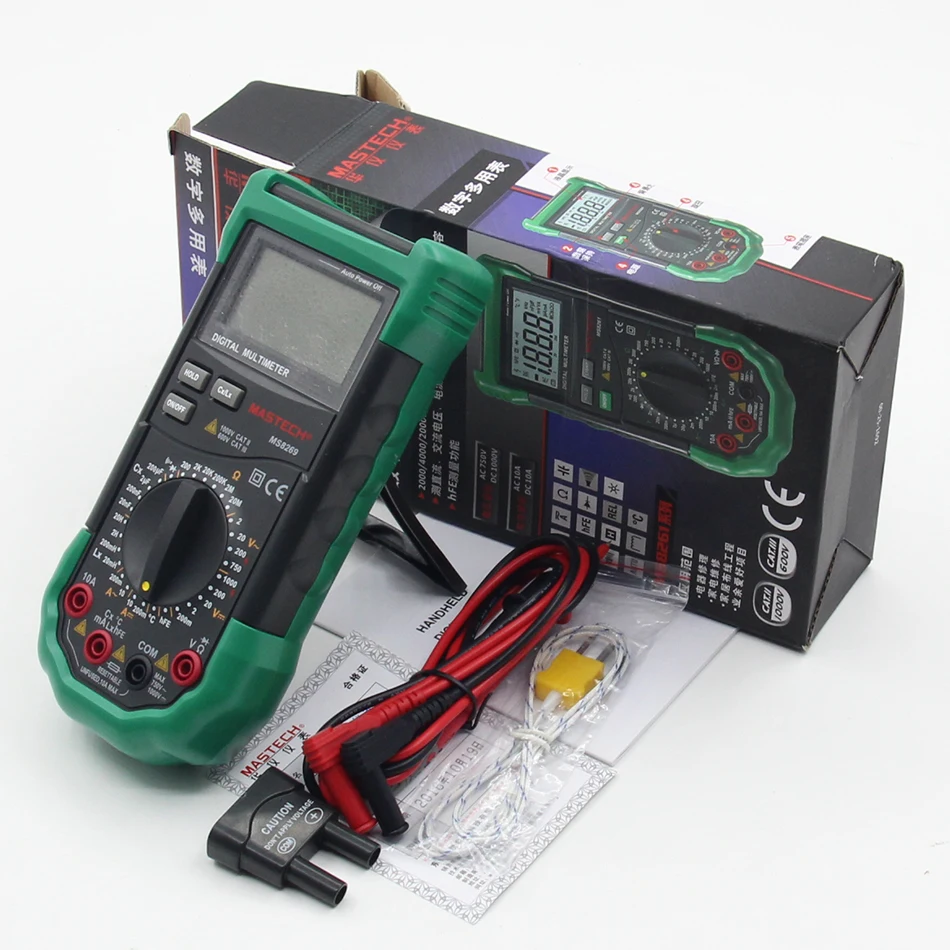 Mastech MS8269 3 1/2 Digital Multimeter LCR Meter AC/DC Voltage Current multifunctionTester Inductance Detector
Mastech MS8269 3 1/2 Digital Multimeter LCR Meter AC/DC Voltage Current multifunctionTester Inductance Detector