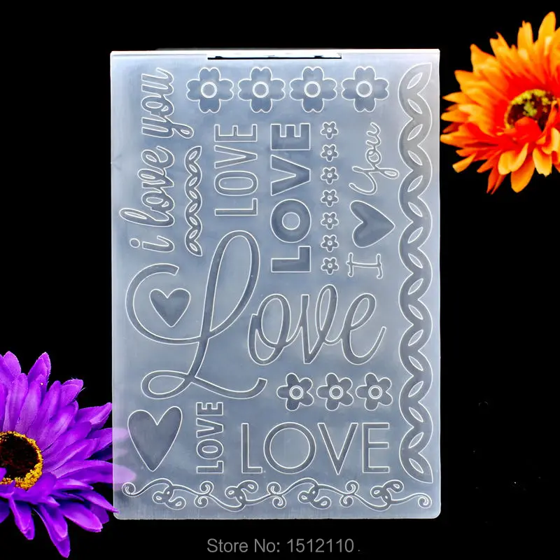 LOVE i love you Heart Flower Plastic Embossing Folder For Scrapbook DIY Album Card Tool Plastic Template 12.5x17.8cm KW6102027
LOVE i love you Heart Flower Plastic Embossing Folder For Scrapbook DIY Album Card Tool Plastic Template 12.5x17.8cm KW6102027