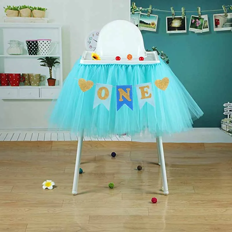 Блестящий баннер Вымпел высокий стул детский душ для мальчиков и девочек первого
