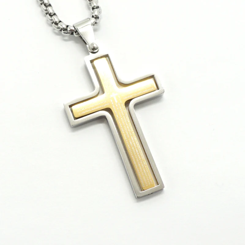 New Fashion Stainless Steel Bible Cross Necklace For Men Women Gold Silver Color Crucifix Necklace Pendant Religion Jewelry Gift
New Fashion Stainless Steel Bible Cross Necklace For Men Women Gold Silver Color Crucifix Necklace Pendant Religion Jewelry Gift