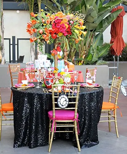 Shinybeauty High-end Noble wedding party tablecloth, 90" Round Black fabric table cloths For Wedding/Event/Party/Banquet
Shinybeauty High-end Noble wedding party tablecloth, 90" Round Black fabric table cloths For Wedding/Event/Party/Banquet