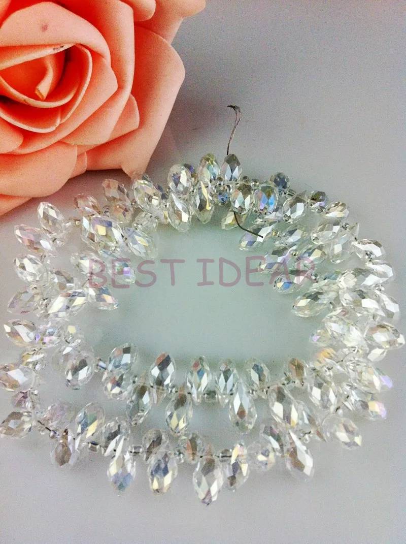 100pcs 6mm x 12mm White AB Quartz Faceted Crystal Glass Teardrop Beads Crystal Jewelry Loose Beads DIY free shipping
100pcs 6mm x 12mm White AB Quartz Faceted Crystal Glass Teardrop Beads Crystal Jewelry Loose Beads DIY free shipping