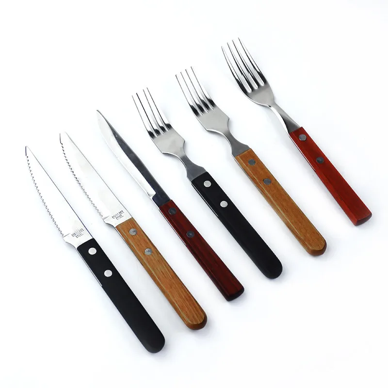 JIANDA Stainless Steel Steak Knife Dinner Fork Wood Handle Teaspoon Western Cutlery Dinnerware Set Tableware 3 S
JIANDA Stainless Steel Steak Knife Dinner Fork Wood Handle Teaspoon Western Cutlery Dinnerware Set Tableware 3 S