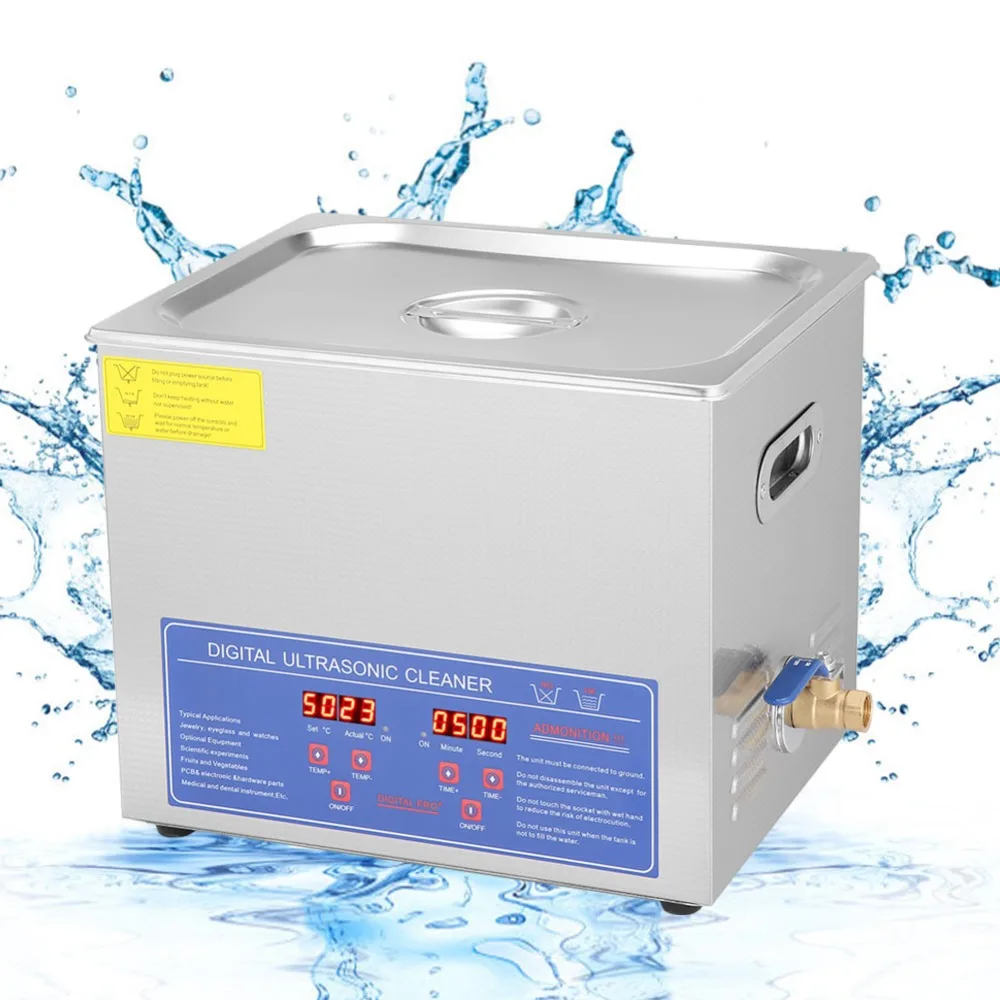 250W 10L Stainless Steel Digital Ultrasonic Cleaner Bath Industry Heated with Timer Ultra Sonic Cleaning Machine Local Shipping
250W 10L Stainless Steel Digital Ultrasonic Cleaner Bath Industry Heated with Timer Ultra Sonic Cleaning Machine Local Shipping