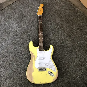 Kaiyun custom, handcrafted yellow classic ST electric guitar.100% handcrafted ST limited edition electric guitar
Kaiyun custom, handcrafted yellow classic ST electric guitar.100% handcrafted ST limited edition electric guitar