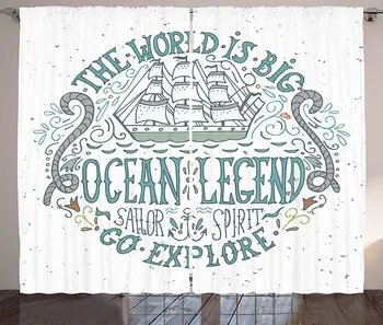 Explore Curtains Vintage Nautical Design with Ocean Legend Sailor Spirit Quote and a Hand Drawn Ship Living Room Bedroom Window
Explore Curtains Vintage Nautical Design with Ocean Legend Sailor Spirit Quote and a Hand Drawn Ship Living Room Bedroom Window