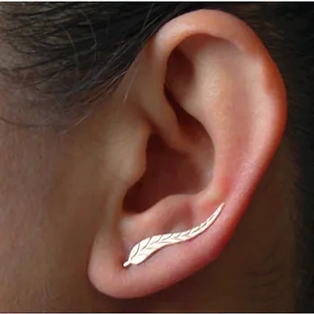 2018 Vintage Jewelry Exquisite Gold Color Leaf Earrings Modern Beautiful Feather Stud Earrings for Women Brooch earrings e02
2018 Vintage Jewelry Exquisite Gold Color Leaf Earrings Modern Beautiful Feather Stud Earrings for Women Brooch earrings e02