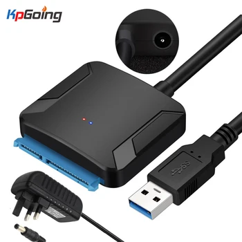 SATA USB3.0 Adapter Cable Converter 22 pin USB 3.0 to SATA Cable with EU US UK adapter For 2.5 inch 3.5 inch HDD SSD Hard Disk 
SATA USB3.0 Adapter Cable Converter 22 pin USB 3.0 to SATA Cable with EU US UK adapter For 2.5 inch 3.5 inch HDD SSD Hard Disk