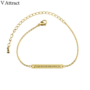 V Attract 10pcs i LOVE You Charms Bracelet Women Fashion Jewelry Stainless Steel Star And Moon Bar Bileklik Erkek BFF Gift
V Attract 10pcs i LOVE You Charms Bracelet Women Fashion Jewelry Stainless Steel Star And Moon Bar Bileklik Erkek BFF Gift