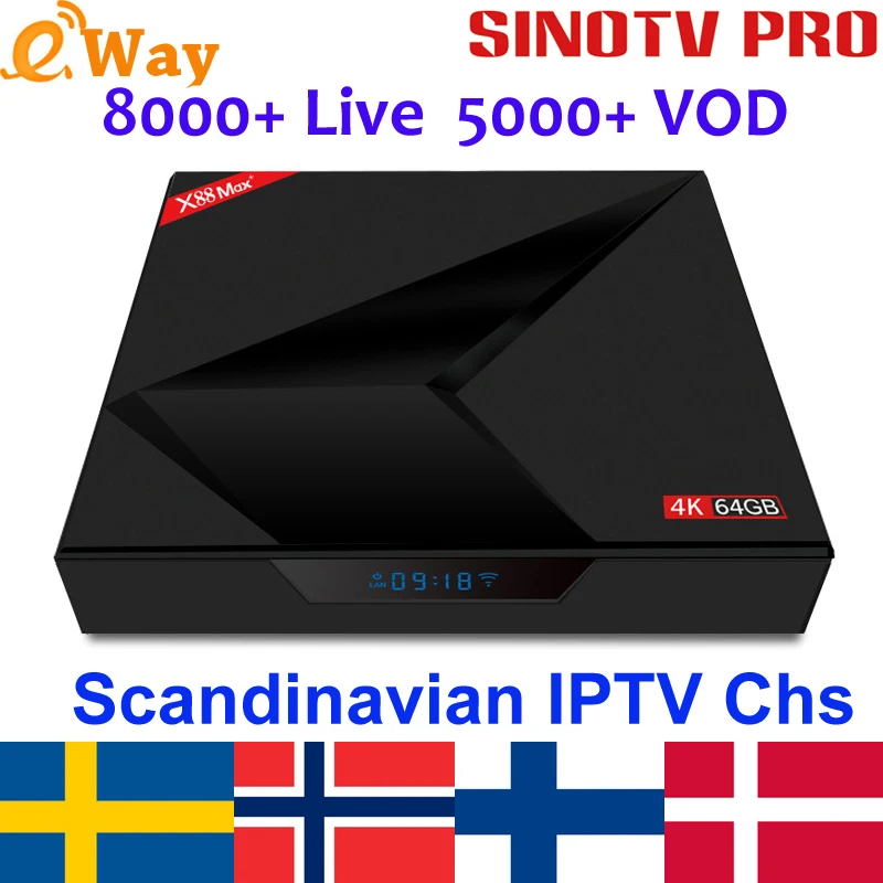Android 9.0 TV Box X88 MAX+ USA UK Europe Arabic Canada IPTV subscription Poland Bulgarian Hungary Norway Dutch Spain channels
Android 9.0 TV Box X88 MAX+ USA UK Europe Arabic Canada IPTV subscription Poland Bulgarian Hungary Norway Dutch Spain channels