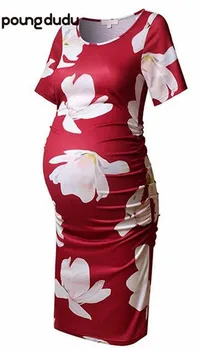 Poungdudu maternity pregnant women dress new round neck short-sleeved printed dress maternity dress
Poungdudu maternity pregnant women dress new round neck short-sleeved printed dress maternity dress