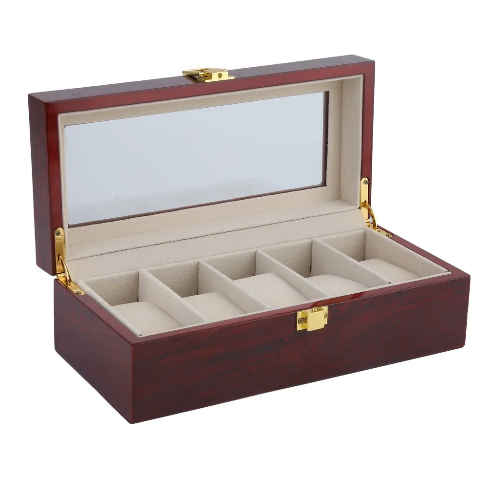 5 Grids Red Wooden Watch Display Box Fashion Storage Watch Case Jewelry Holder Organizer Best Casket
5 Grids Red Wooden Watch Display Box Fashion Storage Watch Case Jewelry Holder Organizer Best Casket