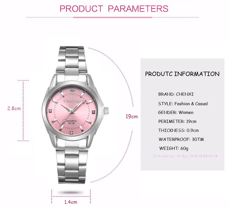 6 модных цветов CHENXI CX021B бренд relogio роскошные женские повседневные часы