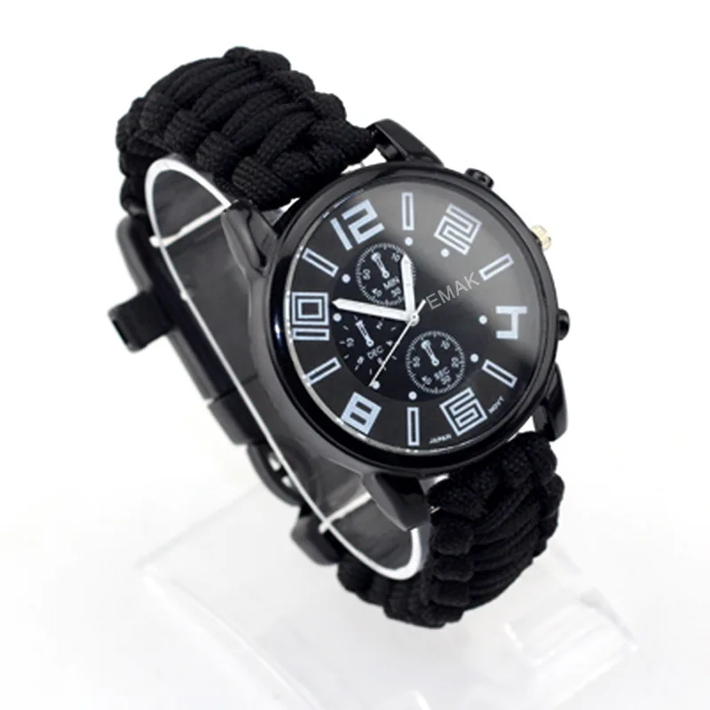 EMAK Outdoor Camping Survival Watch Multi-functional Waterproof Compass Rescue Rope Paracord Bracelet Equipment Tool
EMAK Outdoor Camping Survival Watch Multi-functional Waterproof Compass Rescue Rope Paracord Bracelet Equipment Tool