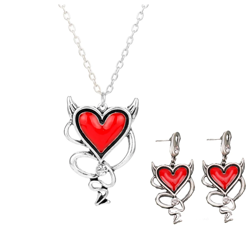 Hot Fashion Jewelry Gothic Style Necklace Red Heart Love Pendant Necklace Girl Women Accessories Set Female Collier collares
Hot Fashion Jewelry Gothic Style Necklace Red Heart Love Pendant Necklace Girl Women Accessories Set Female Collier collares