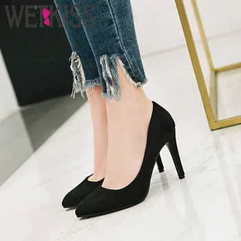 WETKISS Flock High Heels Women Pumps Black Slip On Pointed Toe Footwear Party Female Shoes Shallow Shoes Woman Spring 2019 New
WETKISS Flock High Heels Women Pumps Black Slip On Pointed Toe Footwear Party Female Shoes Shallow Shoes Woman Spring 2019 New