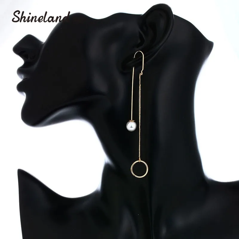 Shineland Personality Simulated Pearl Round Long Chain Strip Charm Drop Dangle Earrings Fashion Lady Elegant Pendientes Mujer
Shineland Personality Simulated Pearl Round Long Chain Strip Charm Drop Dangle Earrings Fashion Lady Elegant Pendientes Mujer