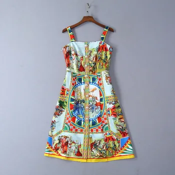 New clothes for women in Europe and America for the summer of 2019 Condole belt Soldiers printing Fashionable pearl button dress
New clothes for women in Europe and America for the summer of 2019 Condole belt Soldiers printing Fashionable pearl button dress