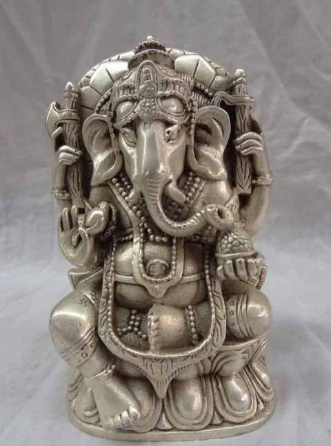 dr606 Tibet Buddhist Silver 4 Arms Ganapati Ganesh Lord Brass Ganesha Buddha Statue
dr606 Tibet Buddhist Silver 4 Arms Ganapati Ganesh Lord Brass Ganesha Buddha Statue