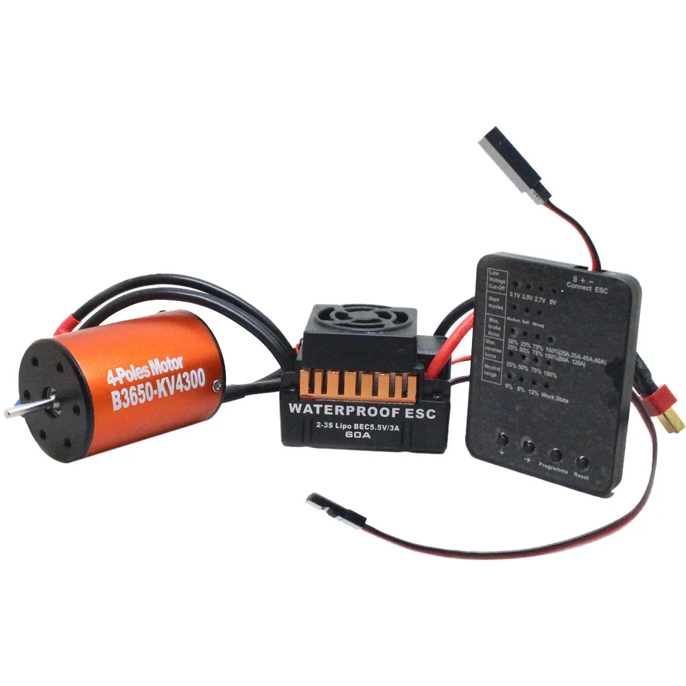 HINST For 1/10 RC Car Waterproof B3650 4300KV Brushless Motor+60A ESC +Program Card Motor Design JAN29
HINST For 1/10 RC Car Waterproof B3650 4300KV Brushless Motor+60A ESC +Program Card Motor Design JAN29